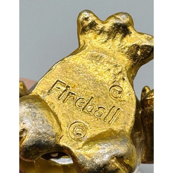 Miniature Crystal Gold Toned Owl Figurine Fireball 1.25 inch - Picture 5 of 6